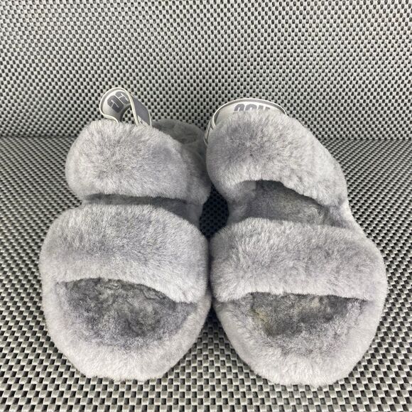 UGG Oh Yeah Slide Slippers Womens Size 9 Gray Elastic Slingback Open Toe - Picture 6 of 13